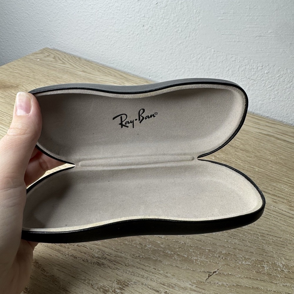 Ray Ban Black Clamshell Hard Sided Glasses Eyeglasses Sunglass Case - Picture 7 of 8